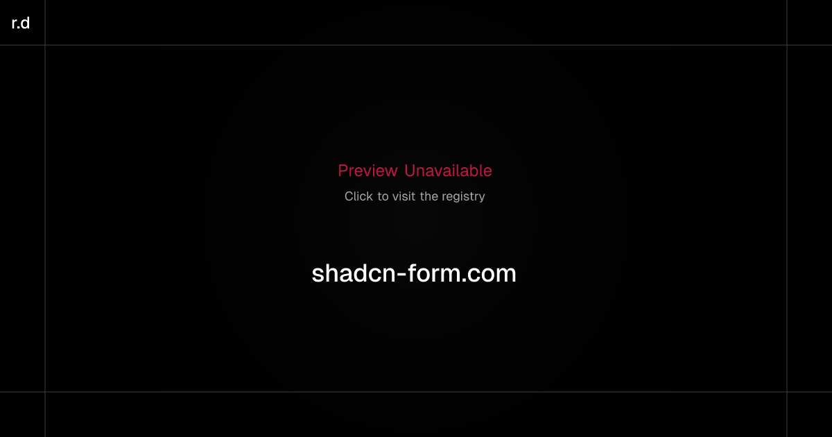 Shadcn Form Builder registry preview