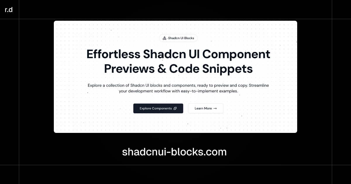 Shadcn UI Blocks registry preview