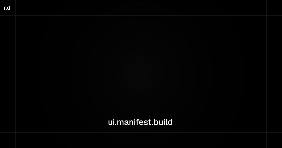 Manifest UI registry preview
